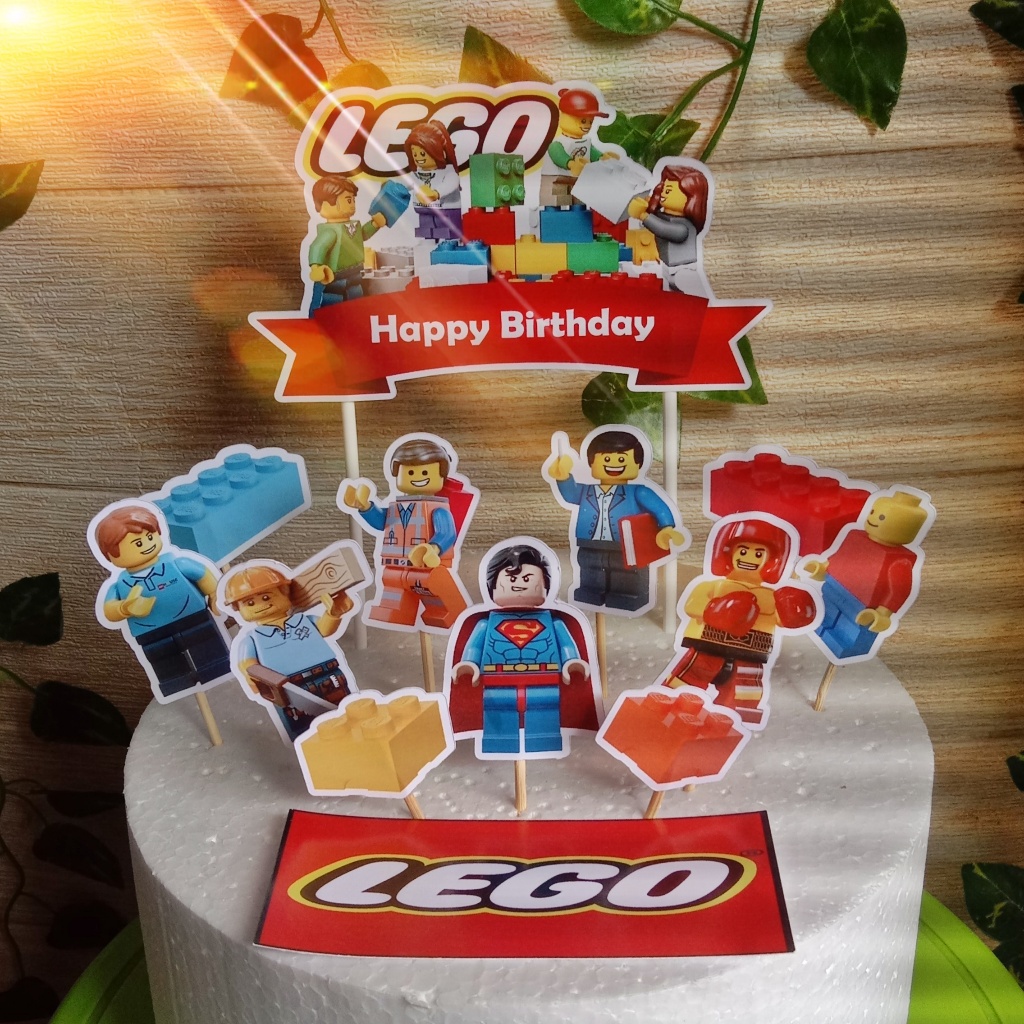Toper Lego Custom Nama untuk Hiasan Kue Ulang Tahun / Ultah Anak Karakter (Topper Cake)