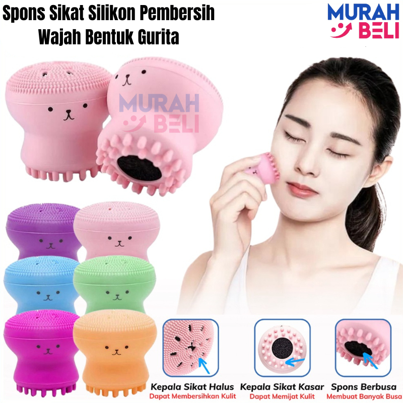 MB Spons Sikat Silikon Pembersih Pori Wajah Bentuk Gurita Alat Pijat Cuci Muka Perawatan Wajah Octop