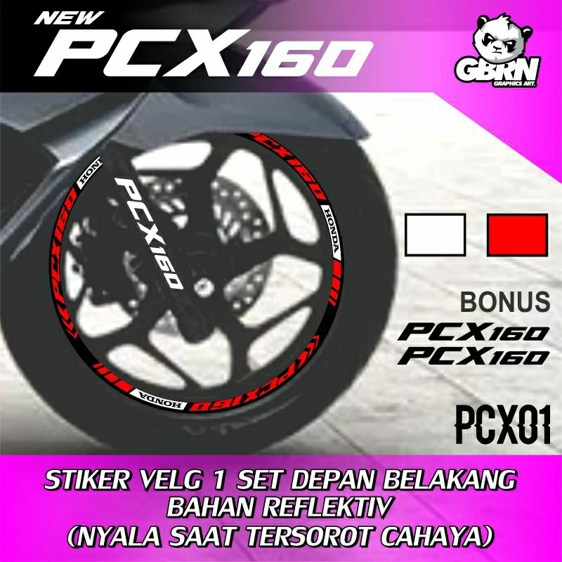 STICKER VELG PCX 160,STICKER VELG MOTOR,ANTI AIR