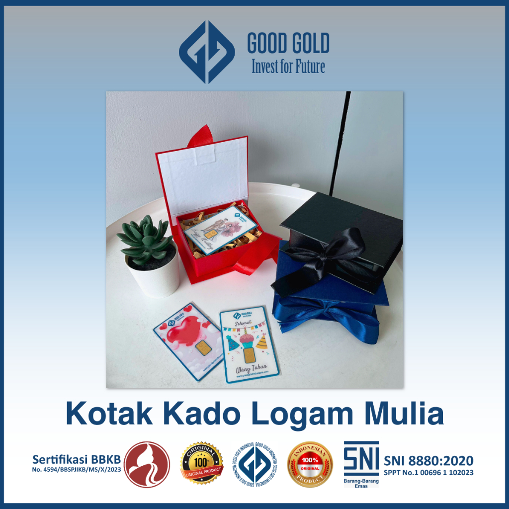 

Kotak Kado Logam Mulia ukuran sedang/ Gift Box