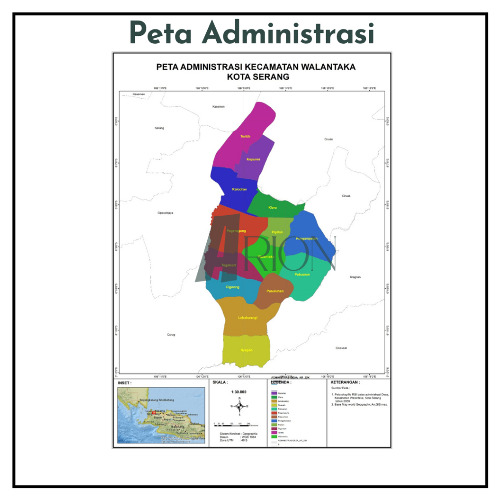 [ARION MAPPING] Jasa Pembuatan Peta Administrasi/Lokasi Penelitian Jurnal Tugas Akhir Tesis HD