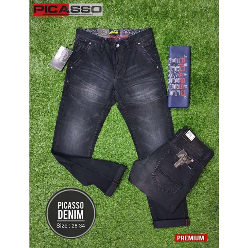 Celana pria jeans panjang picasso polos slim fit/jeans picasso panjang/jeans picasso premium/celana 