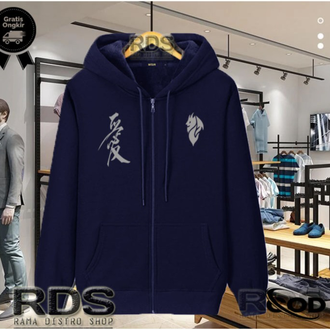 RDS COD..!! Jaket Hoodie distro terbaru logo AC Milan Kirka Cina Keren Text Silver original unisex c