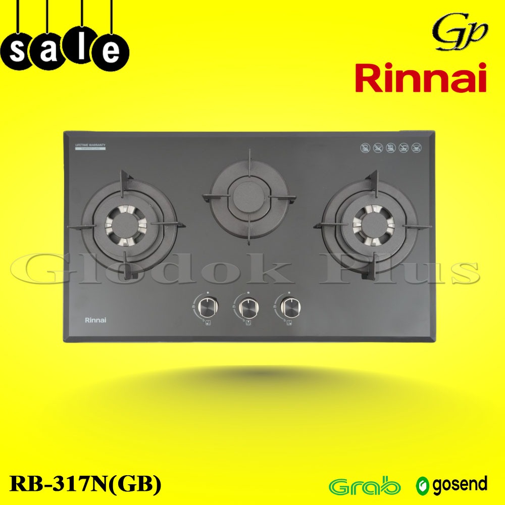 Rinnai RB317NGB Kompor tanam gas RB 317N (GB)rinai RB-317NGB 3 tungku