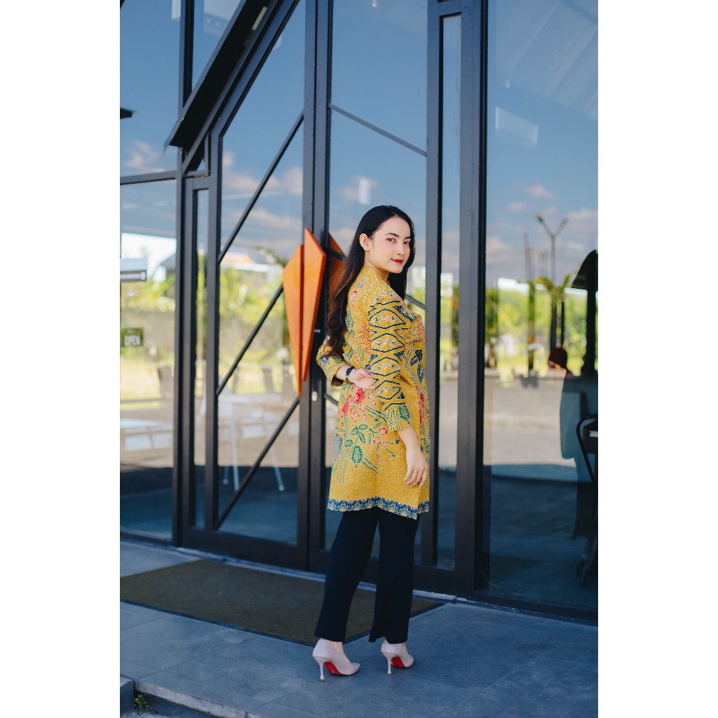 Atasan Batik Wanita Kantoran Model Tunic