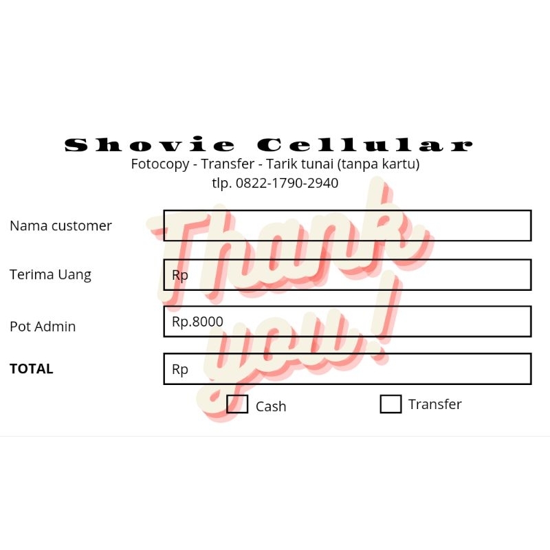 

nota pengambilan dana