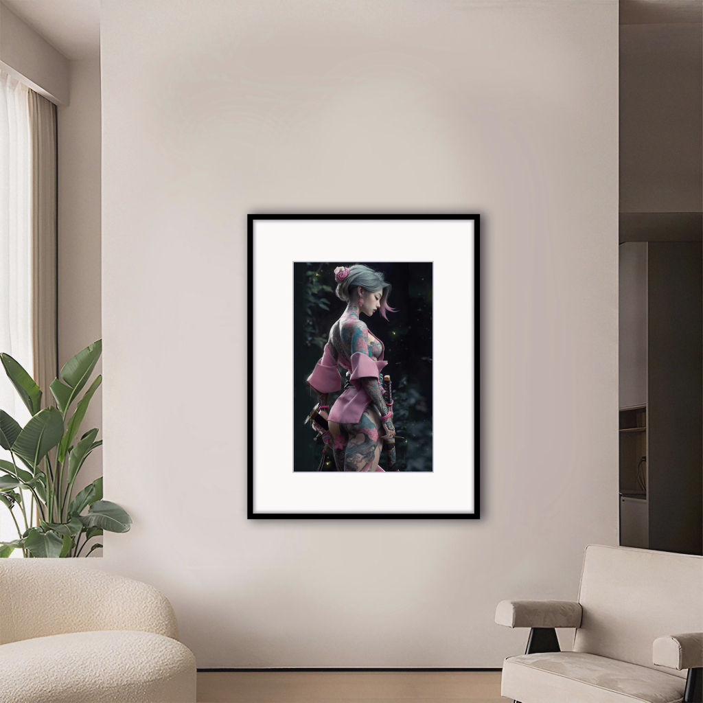 Poster Blok Frame Aesthetic Tomoe Gozen Lukisan Cetak 70x50cm