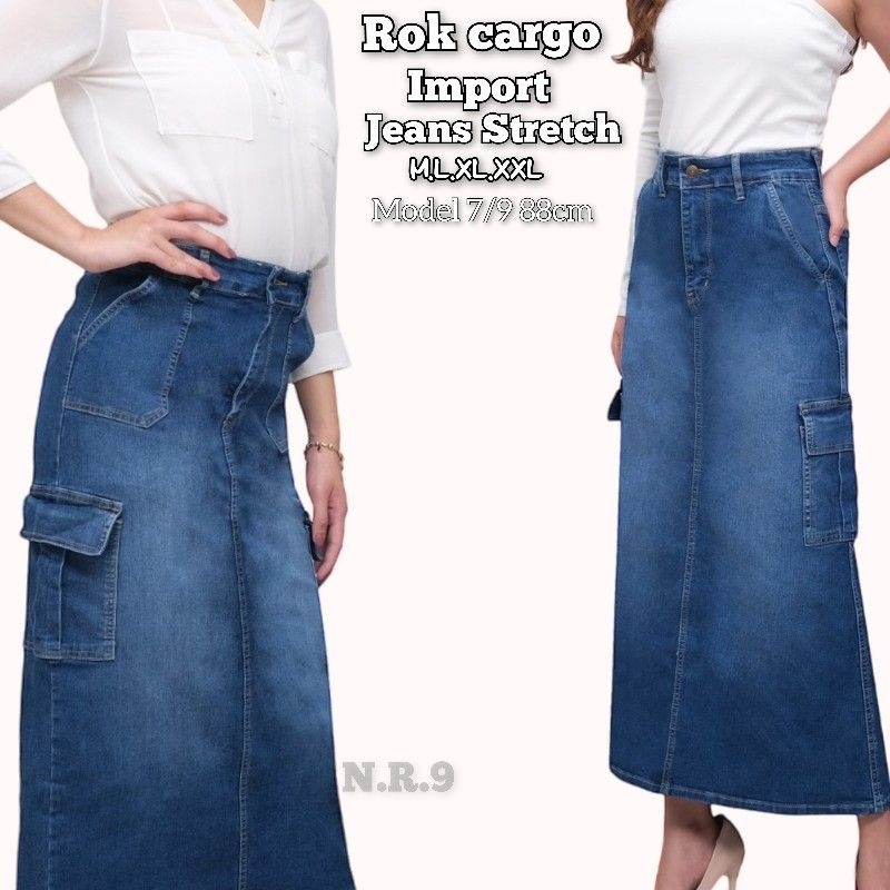 ROK KARGO JEANS ROK JEANS 7/8