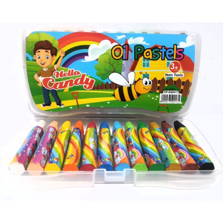 

➮➟✤ Harga Grosir ( 1Dus / 144pcs ) Crayon / Krayon Mini 12 Warna Oil Pastels