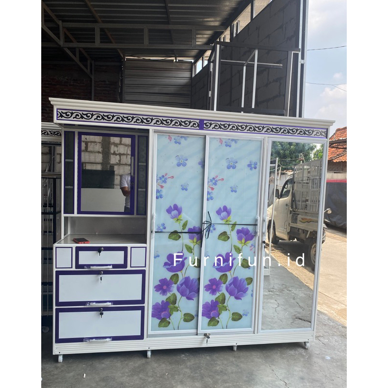 Lemari Baju Sliding / Lemari Baju Jumbo / Lemari Kaca / Lemari Aluminium