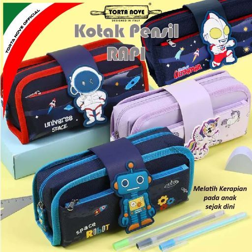 

Kotak pensil unicorn tempat pensil ultraman robot astronot kapasitas besar kain anak sekolah