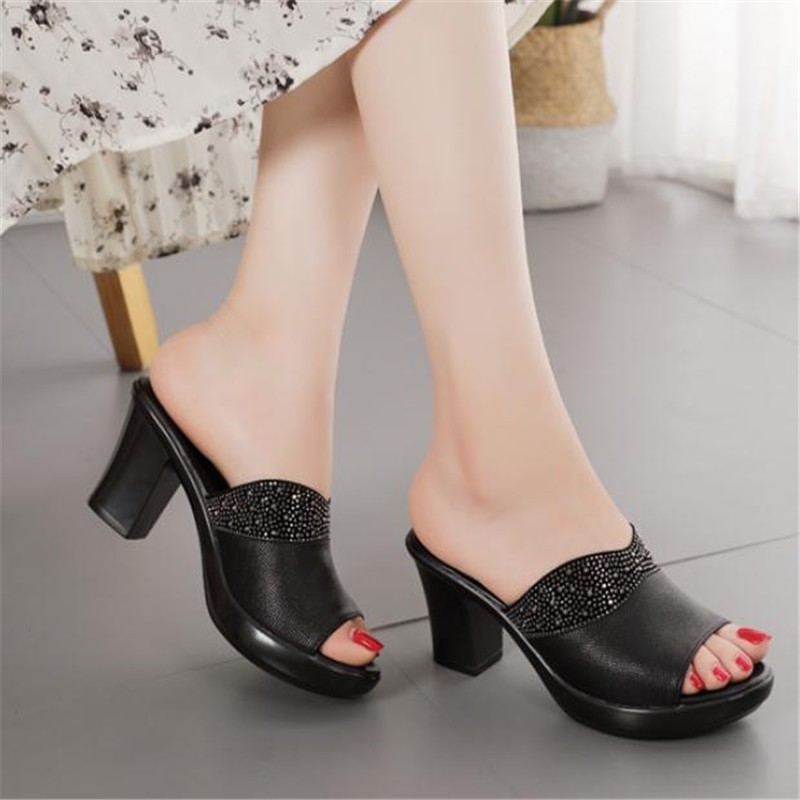 TASMURAH777 Sandal heels wanita pengajian sandal pesta sandal selop heels korea