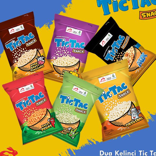 

Ready Stok ( BERKAH ) TIC TAC Snack Pilus Renceng isi 10 x 18gr Dua Kelinci Ayam Bawang Original Rumput Laut Pedas Sapi Tik Tak