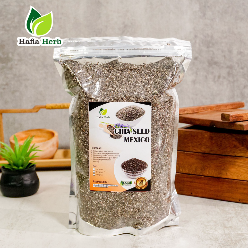 

↑❂❉ Chia Seed Mexico Organic untuk Diet Freshly Black Cia Sead Organik fresly Biji Chia Seeds