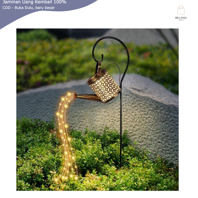 Lampu Taman Hias Model Teko Solar Lampu luar Taman Lampu Unik Anti Air Waterproof Warm White  Bronze