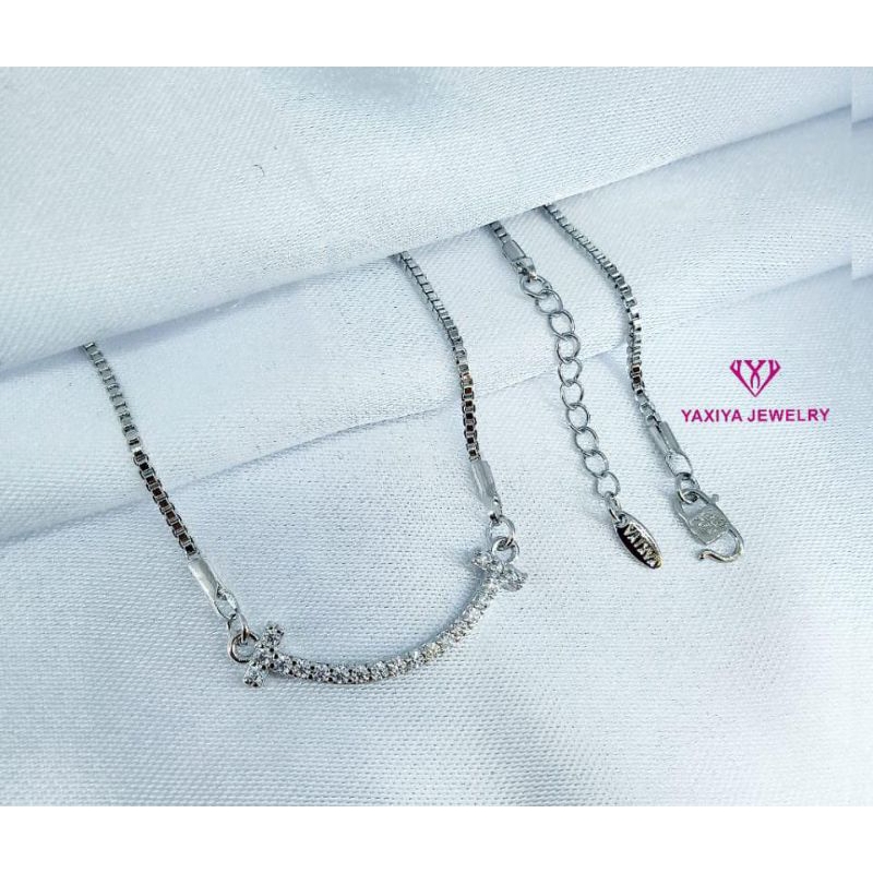 kalung liontin lapis emas putih