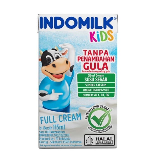 

Indomilk kids susu UHT full cream tanpa tambahan gula 115 ml