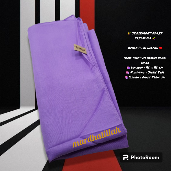 [COD] kerudung jilbab segi empat bahan PARIS PREMIUM  anti letoy bisa untuk sekolah warna ungu muda 