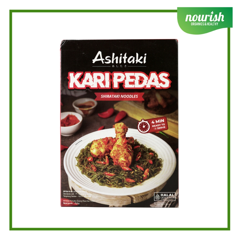 Ashitaki Mi Goreng Kari Pedas 75gr (Mie Rendah Kalori)-Jkut