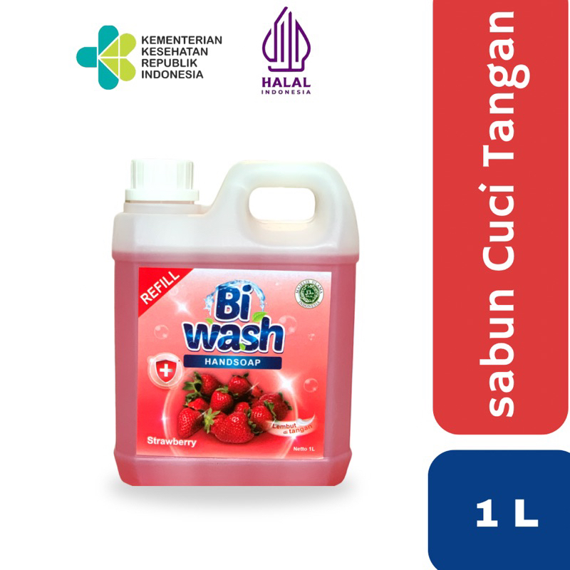 Bi Wash Sabun Cuci Tangan Strawberry Jerigen 1Liter