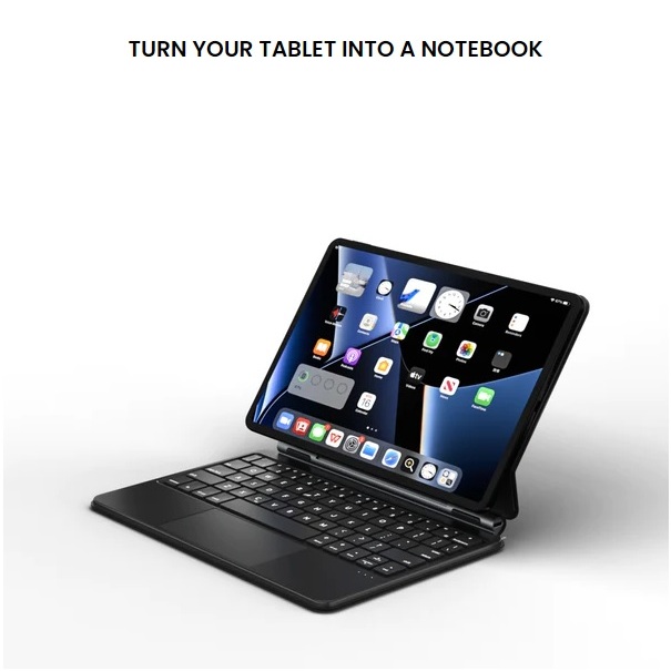 DOQO Wireless Magnetic Keyboard Case for HUAWEI MatePad Pro 12.6 - Flip Cover Case + Bluetooth Keybo