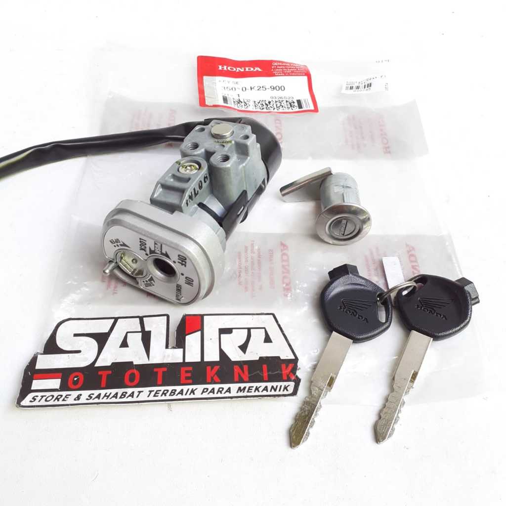 Keyset Kontak Plus Kunci Jok Motor Honda Beat FI Injek Injeksi 35010-K25-900 Orisinil Ori AHM