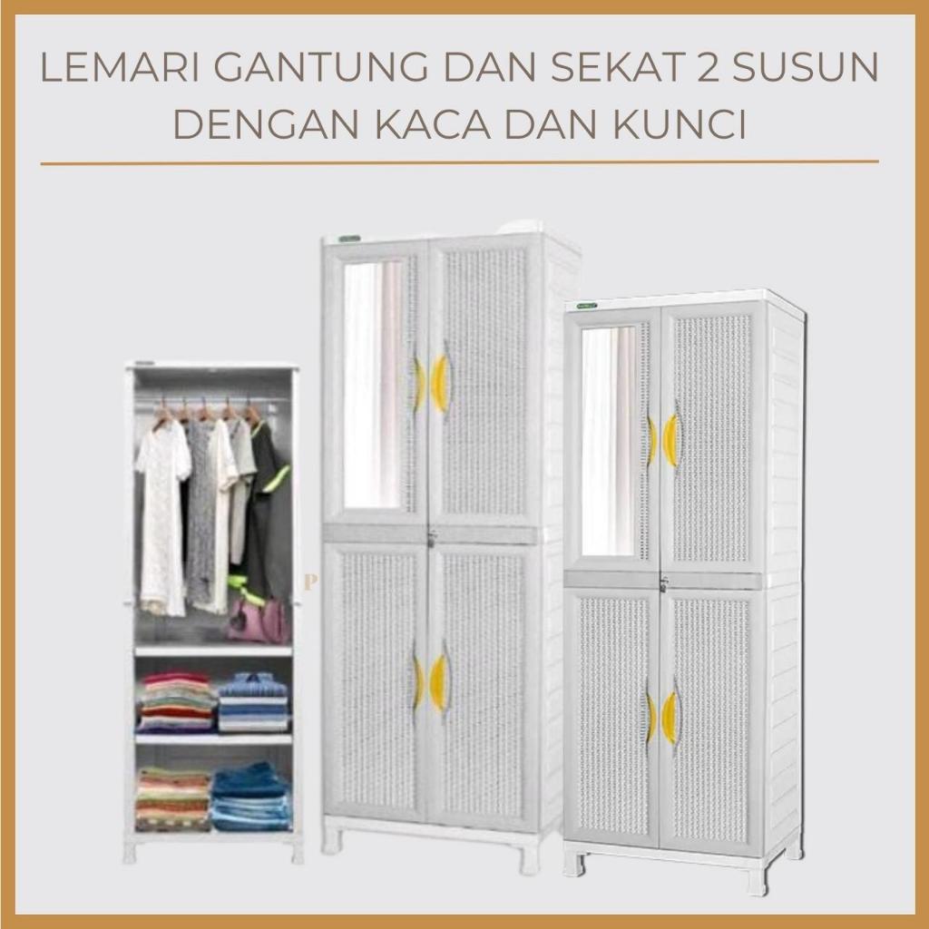 LEMARI PLASTIK NAPOLLY ELEGAN MODERN GANTUNG DAN SEKAT I LEMARI NAPOLLY CABRO G88 CRK TERMURAH I LEM