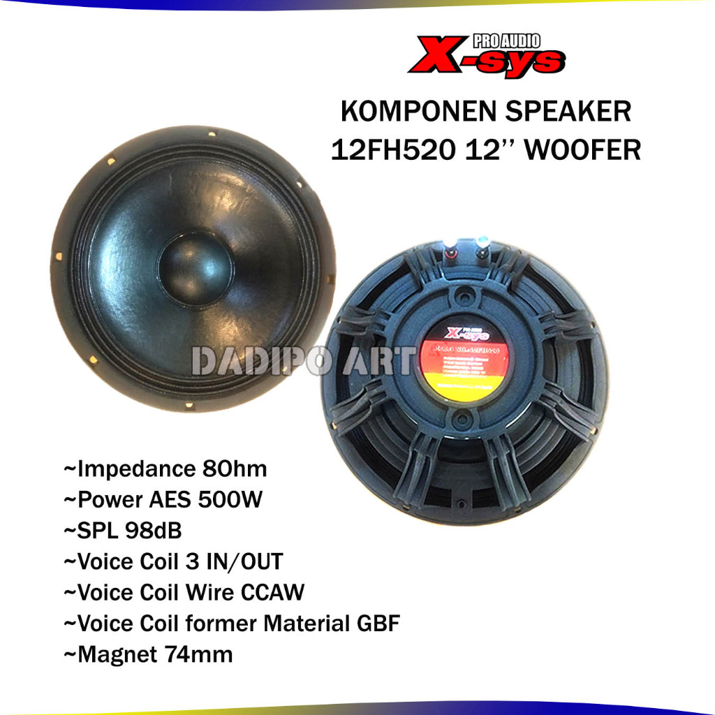 X-Sys Komponen Speaker Model 12FH520 15inch Woofer 500 Watt
