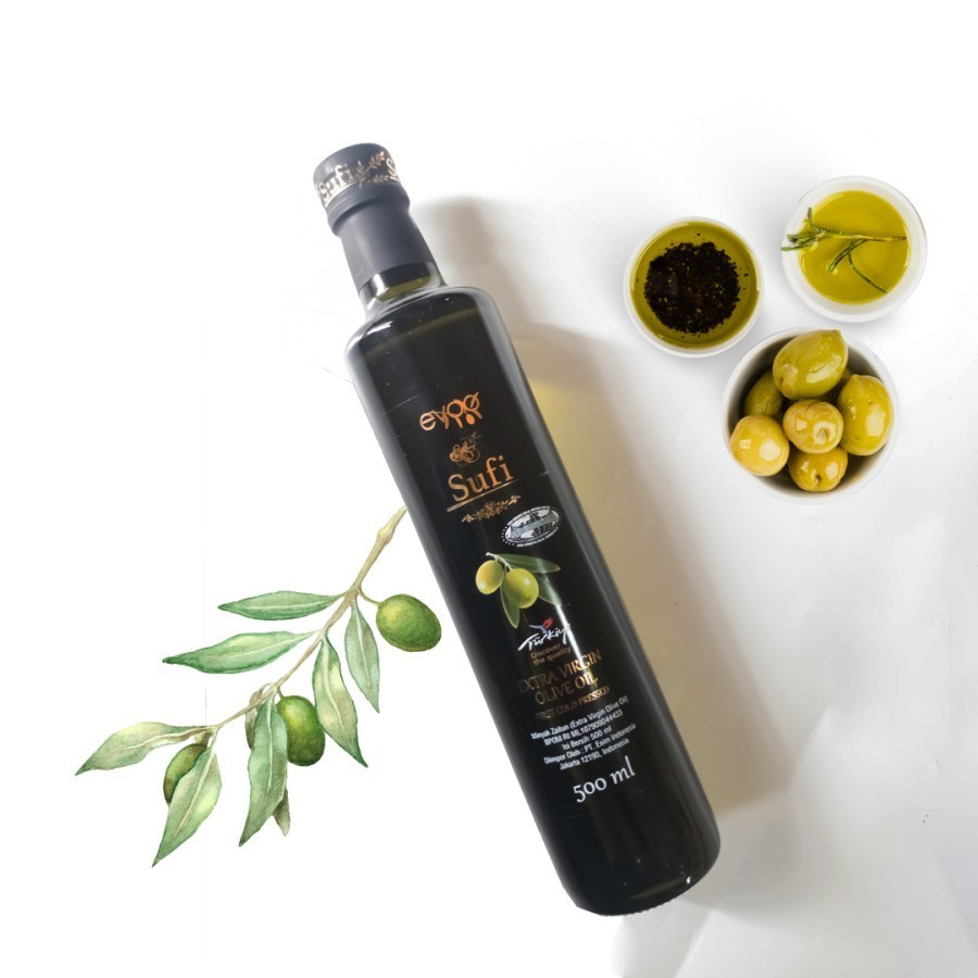 MINYAK ZAITUN EXTRA VIRGIN OLIVE OIL (EVOO) SUFI KEMASAN 500 ml