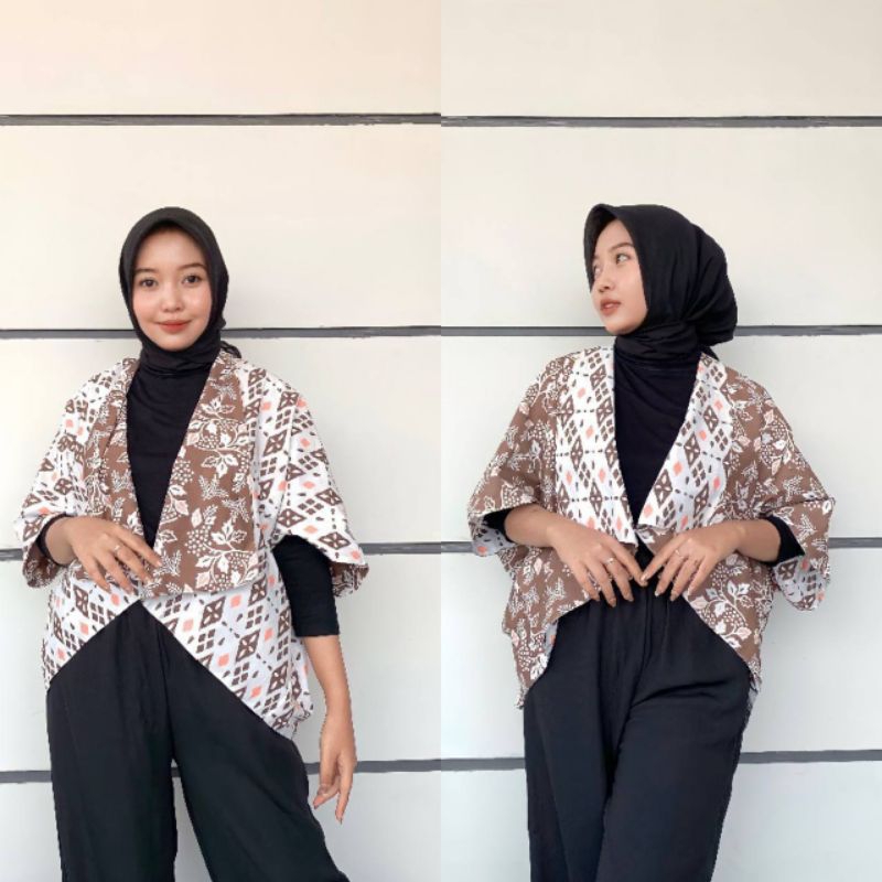BOLERO BOLAK BALIK MOTIF BATIK TANPA LENGAN TERBARU BY QUTBI ROBBANI