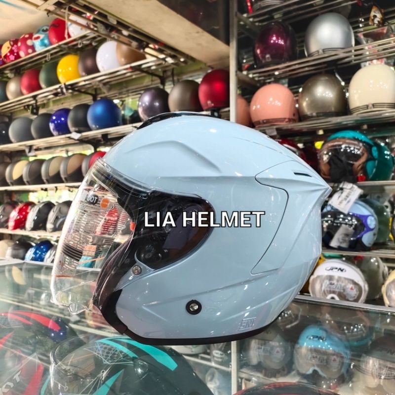 helm half face ink dynamic solid Steel blue / helm ink dynamic polos original / ink dynamic solid st