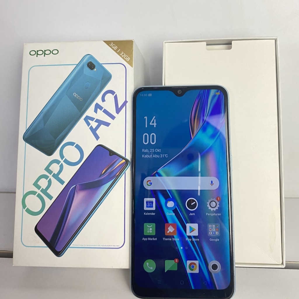 OPPO A12 3GB 32GB 6.22" 13MP Cam Android Bekas Second Like New