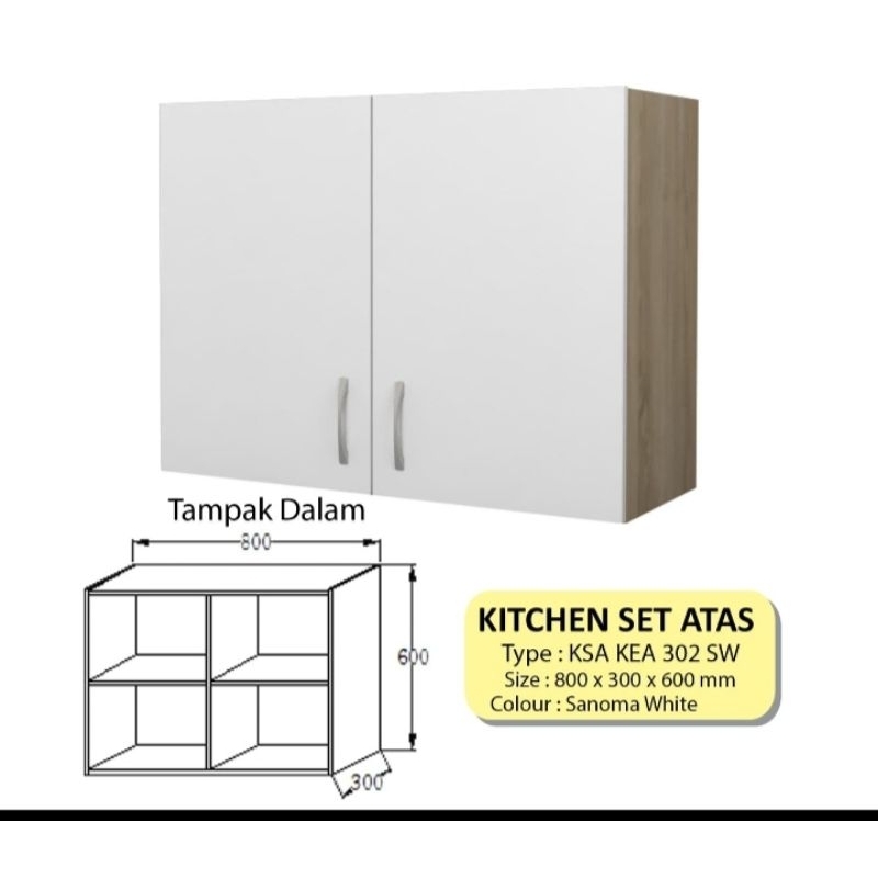 Bandung saja - lemari dapur gantung kitchen set atas 2 pintu KEA