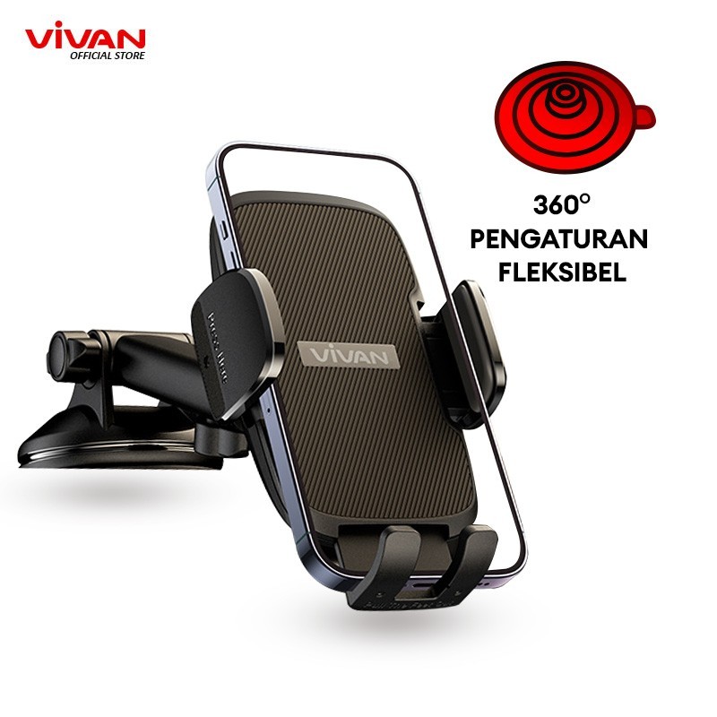 VIVAN CHS16 Car Holder HP Mobil Rotasi 360° Pengunci Otomatis