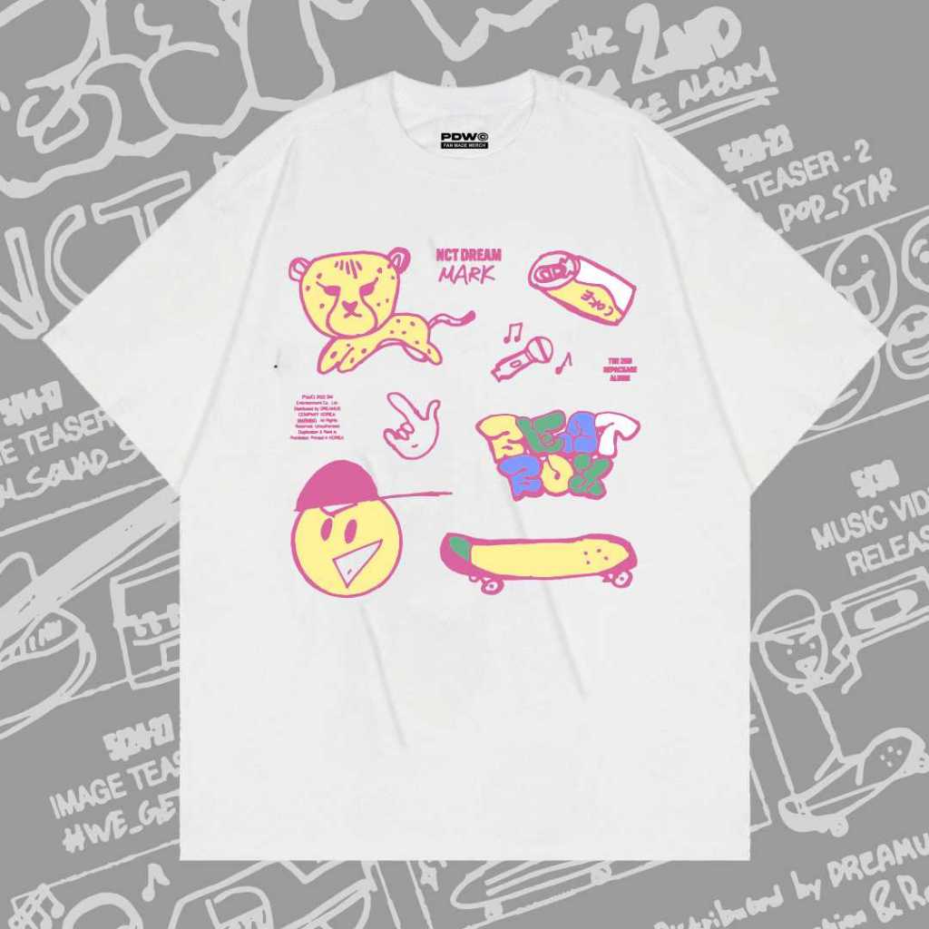 PDW MERCH -NCT MARK WHITE  KAOS VINTAGE