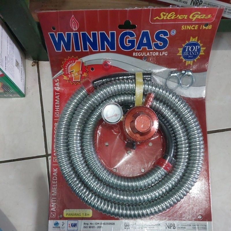 Regulator set selang gas WINN / Silver Gas SNI
