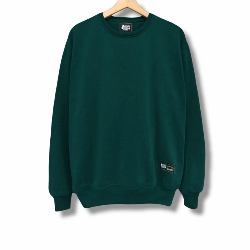Sweater Polos CrewNeck Hijau Botol termurah
