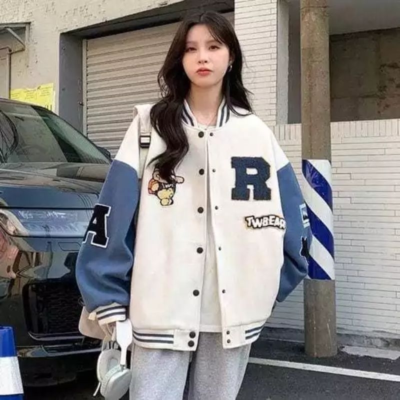JAKET BASEBALL VARSITY R TW - JAKET BASEBALL WANITA