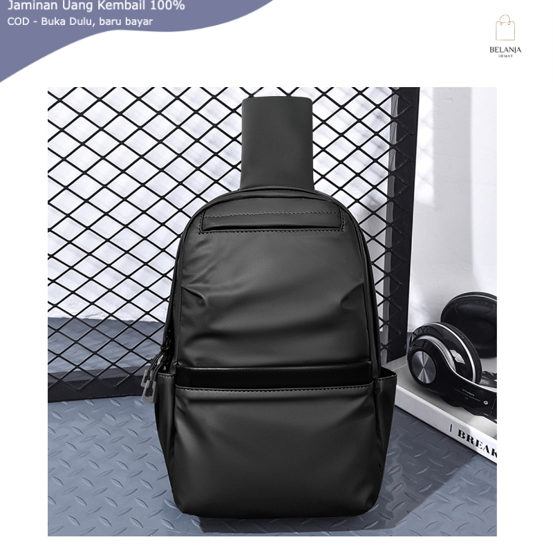 Tas Selempang Pria Crossbody Bag Waterproof 30cm Black