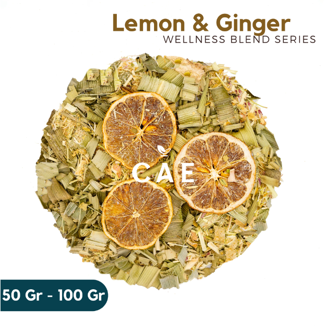 

LEMON & GINGER | Herbal Tea Blend Lemongrass Kaffir Lime Pandan Lemon Jahe Premium 50 Gram - 100 Gram