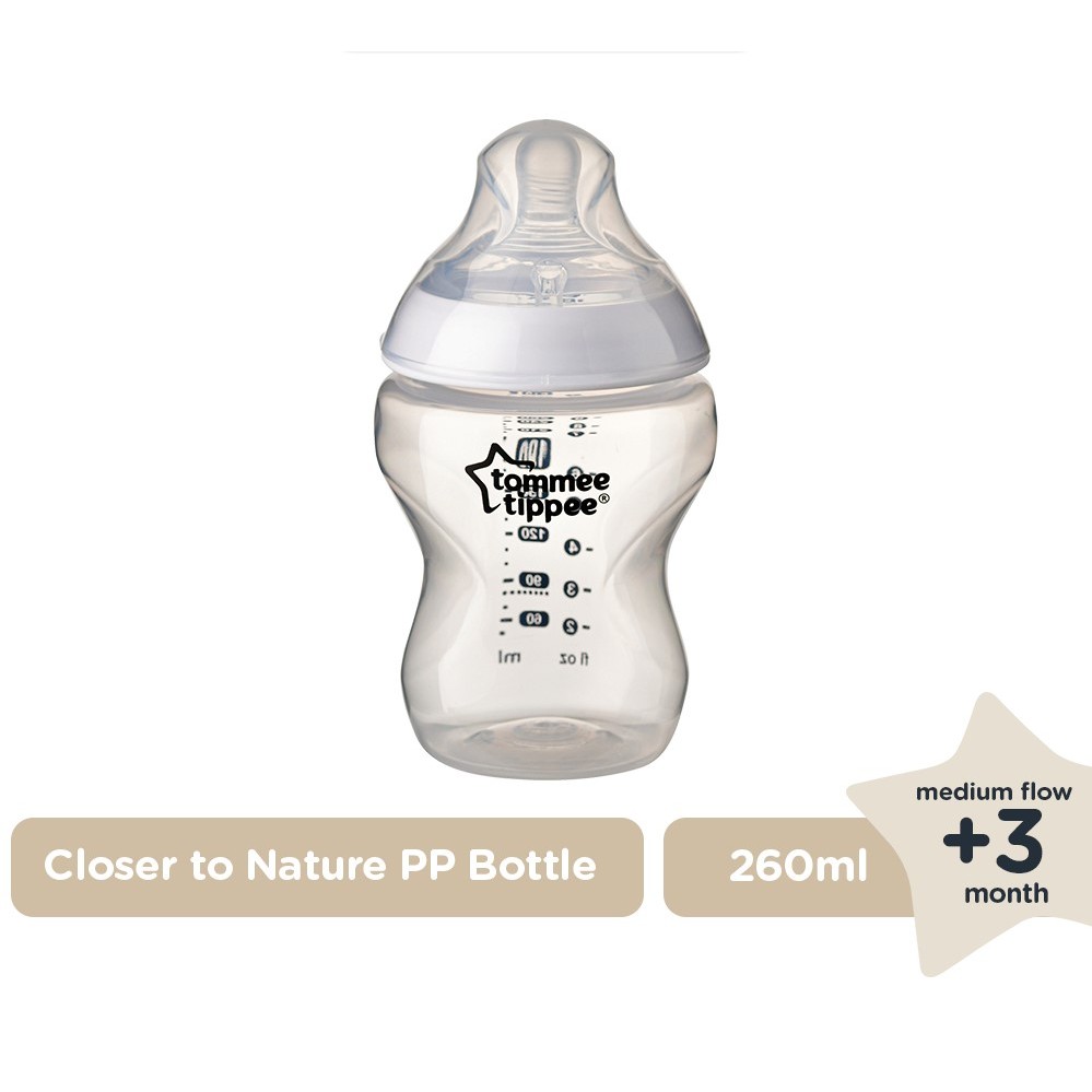 Tommee Tippee Baby Bottle 150 &amp; 260 ml Single Pack Closer to Nature Botol Susu Bayi isi 1 Satu