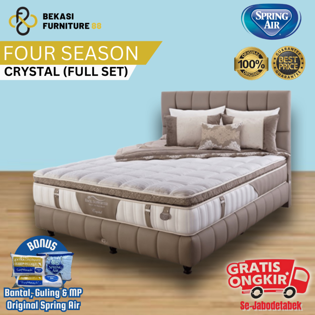 FULL SET Kasur Spring Air Spring Bed Four Seasons CRYSTAL