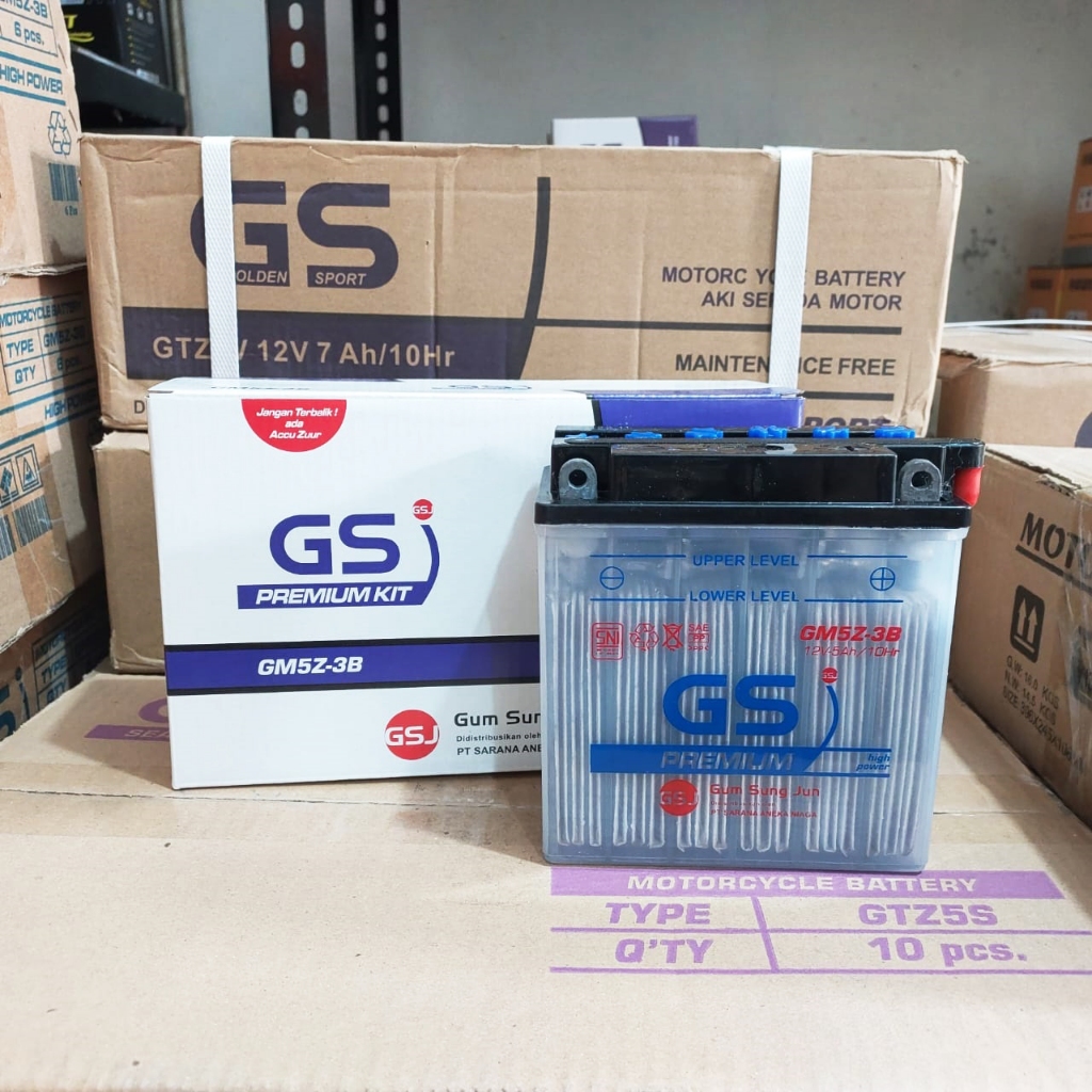 Aki Motor Mio Sporty / Mio Smile / Mio Old GS GM5Z-3B Premium KIT