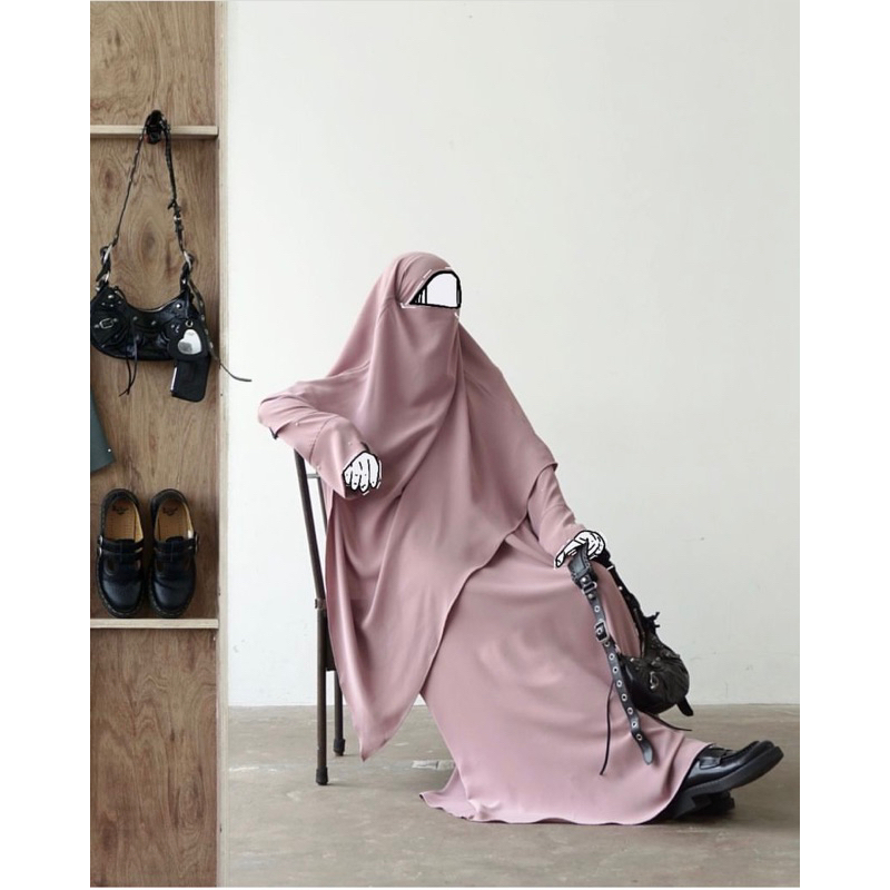 PRELOVED FK LONG TRIANGLE DUSTY PINK ALJENNA