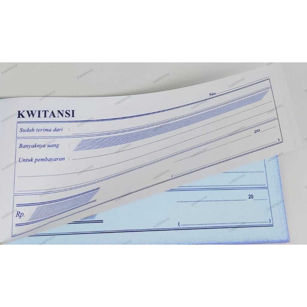 

KWITANSI receipt 1/3 FOLIO NCR 2 Rangkap Putih-Biru BUKU BUKTI PEMBAYARAN 2 Ply