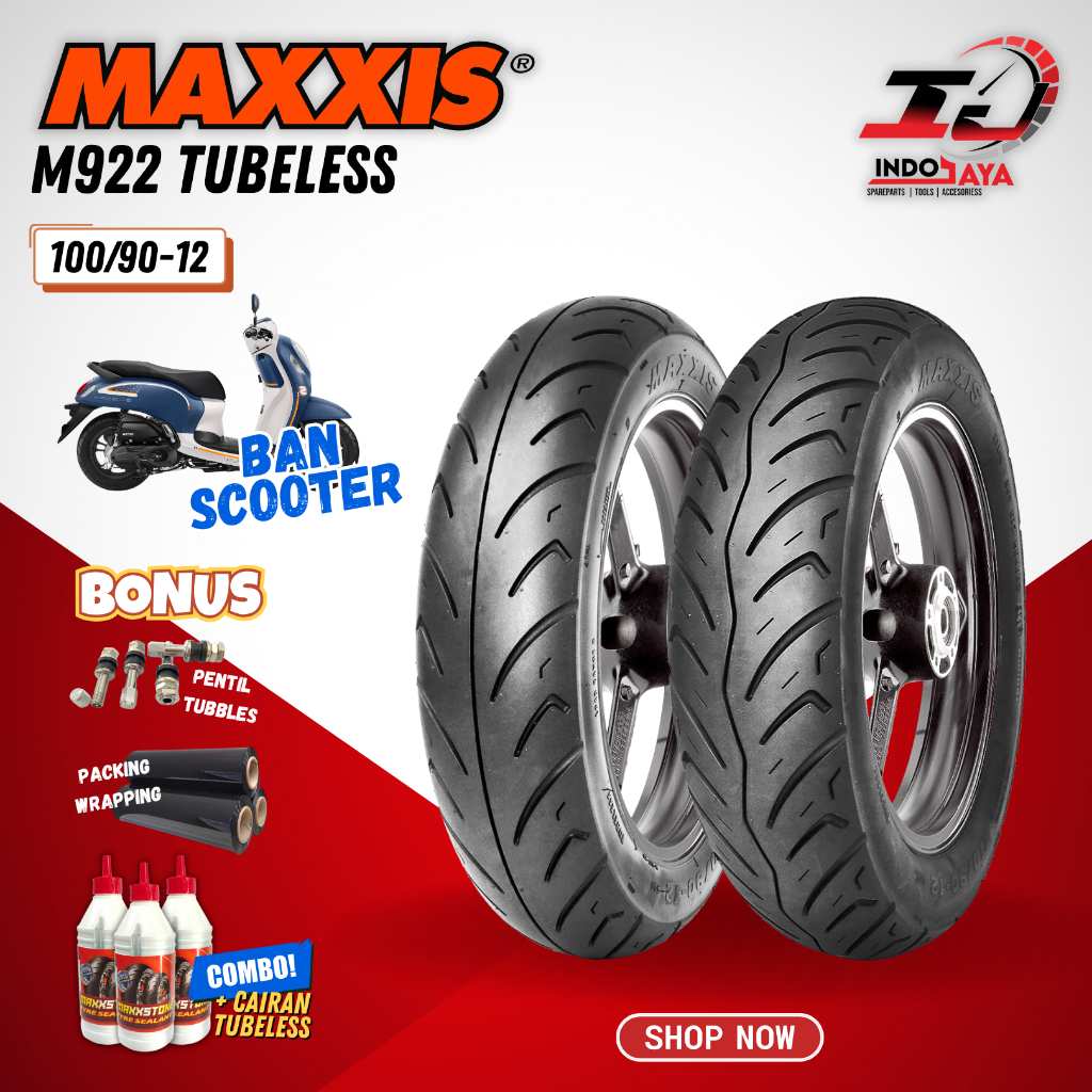 [BAYAR DI TEMPAT] BAN MAXXIS M922 - 100/90-12 / 100-90-12 / BAN TUBELESS 100/90-12 BAN MOTOR SCOOPY 