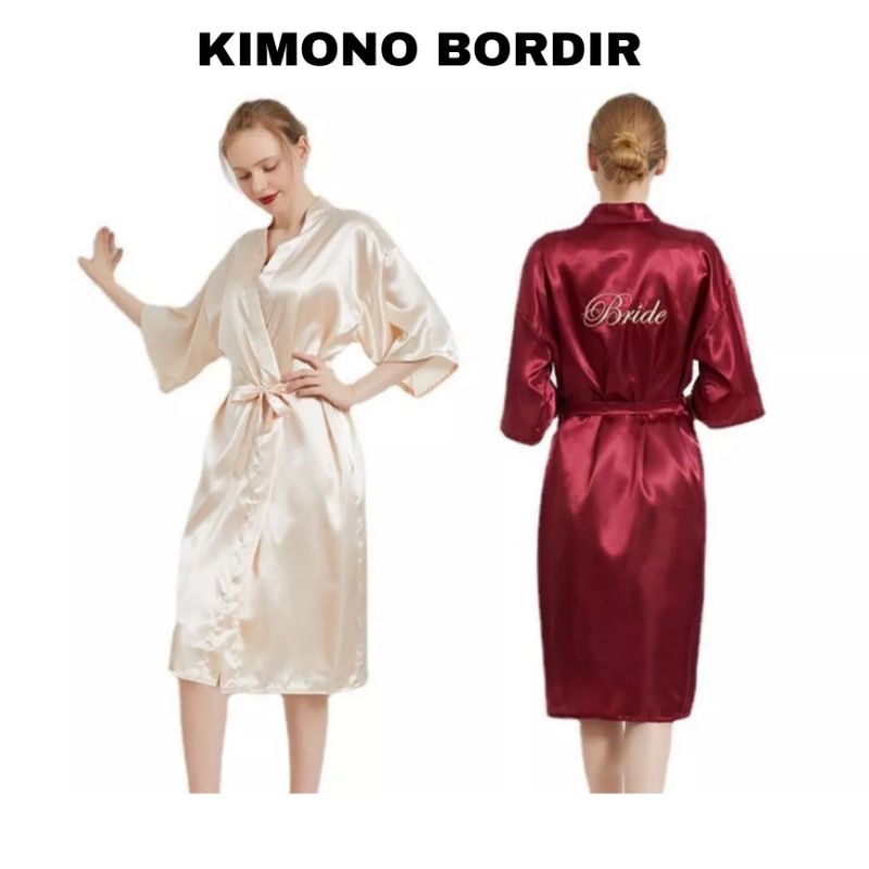 Dtree . Gaun Kimono Jumbo Bridesmaid Wedding Bordir Bridesmaid dan Polos / Gaun kimono Bridal shower