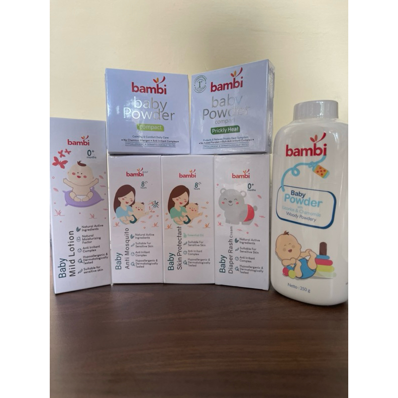 BAMBI MILD LOTION BAMBI ANTI MOSQUITO BAMBI SKIN PROTECTANT BAMBI DIAPER RASH BAMBI COMPACT POWDER B