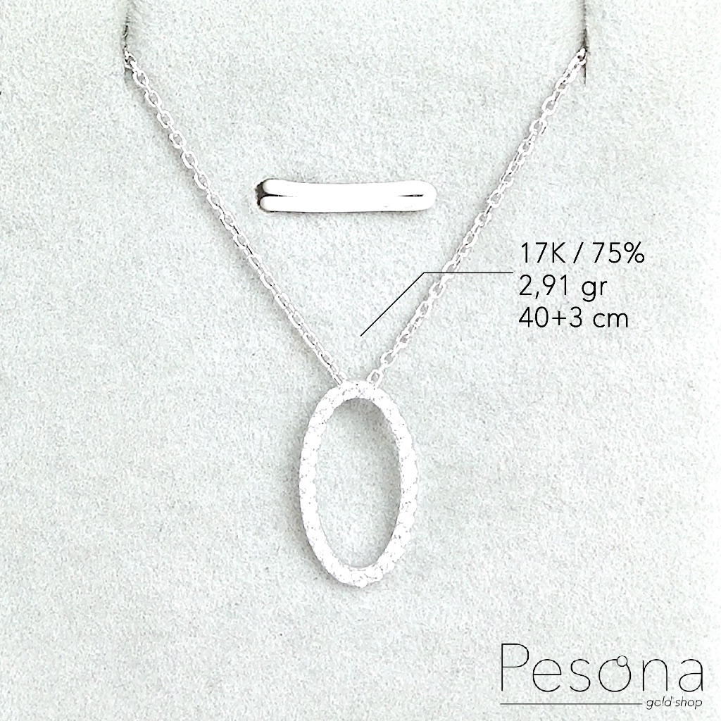 KALUNG KOYEK EMAS PUTIH MODEL SIMPLE 40+3 cm | 17K | 2,91 gram