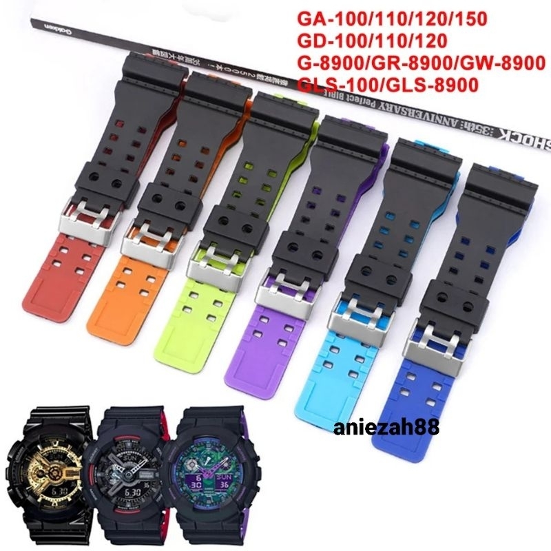Strap Tali Jam Tangan G-Shock GA-100 GA-400 GA-700 GA-800 Premium Double Warna